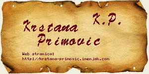 Krstana Primović vizit kartica